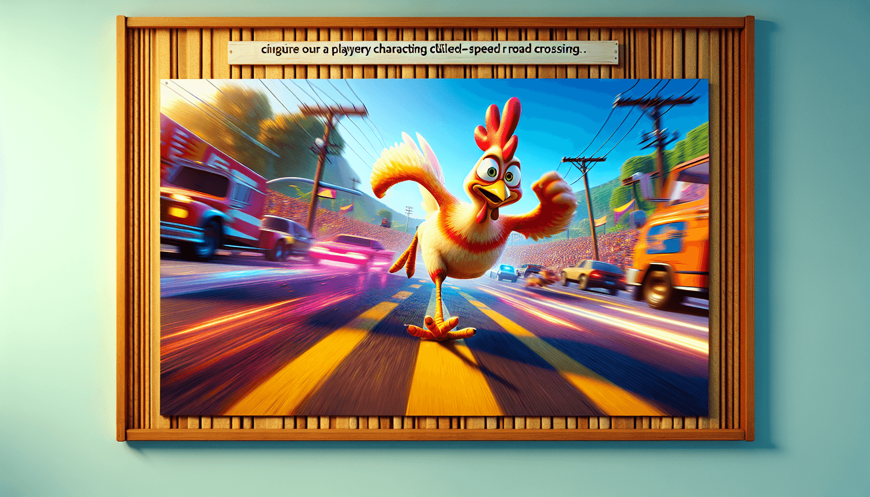 Clucky in action on road